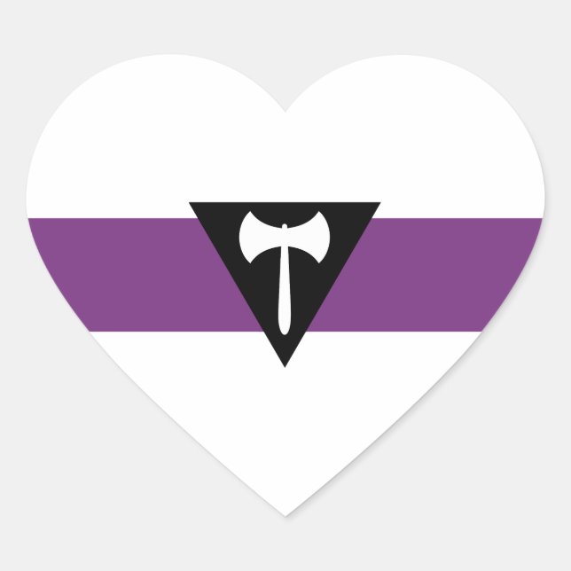Lesbian Pride Flag Heart Sticker (Front)