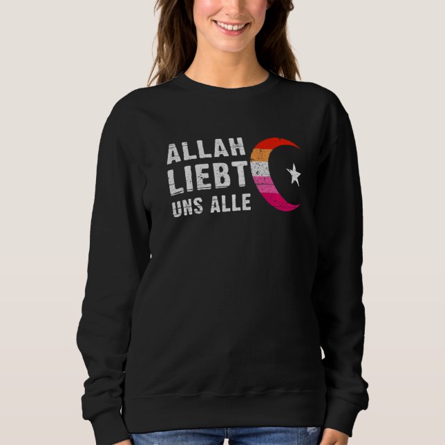 Lesbian Pride Flag Hilal crescent moon Islam  1 Sweatshirt (Front)