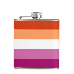 Lesbian Pride flag Hip Flask