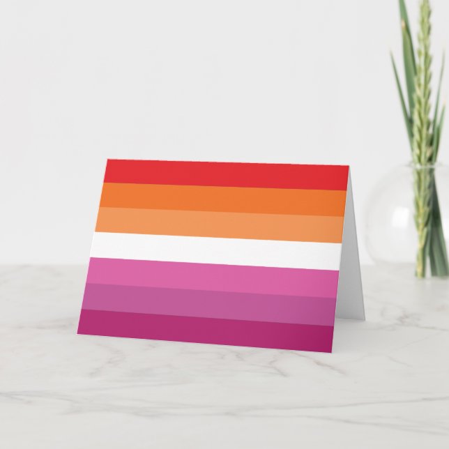Lesbian Pride Flag Holiday Card (Front)
