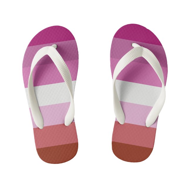 Lesbian Pride Flag Kid's Jandals (Footbed)