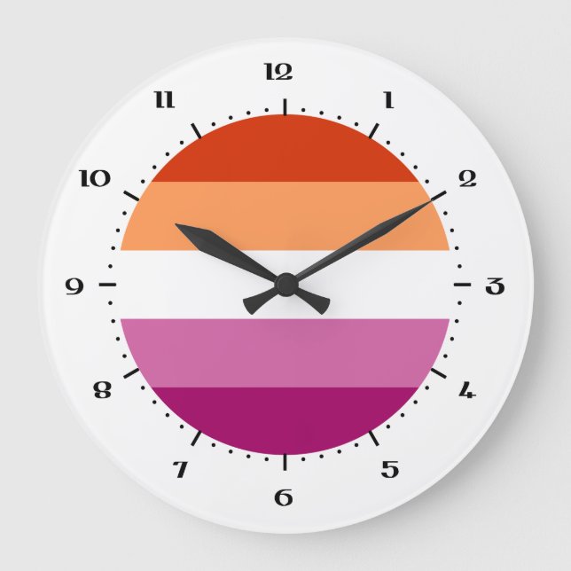 Lesbian Pride flag Large Clock (Front)