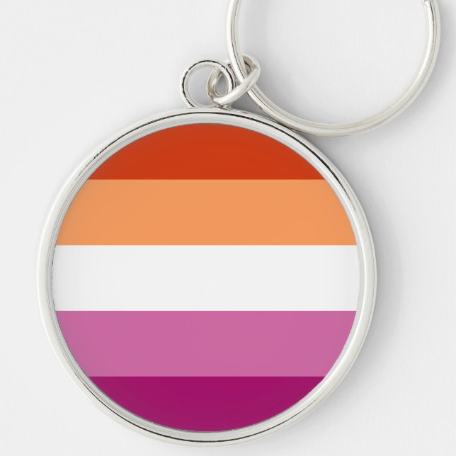 Lesbian Pride Flag LGBTQ Key Ring (Front)