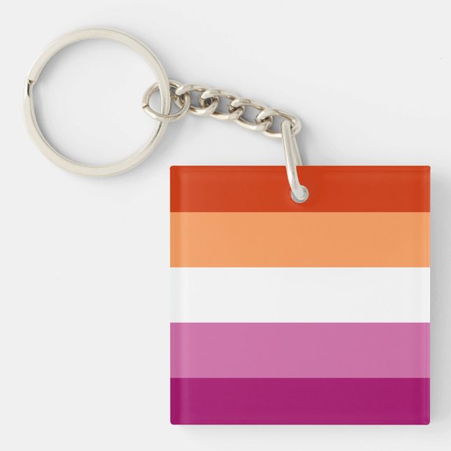 Lesbian Pride Flag LGBTQ Key Ring (Front)