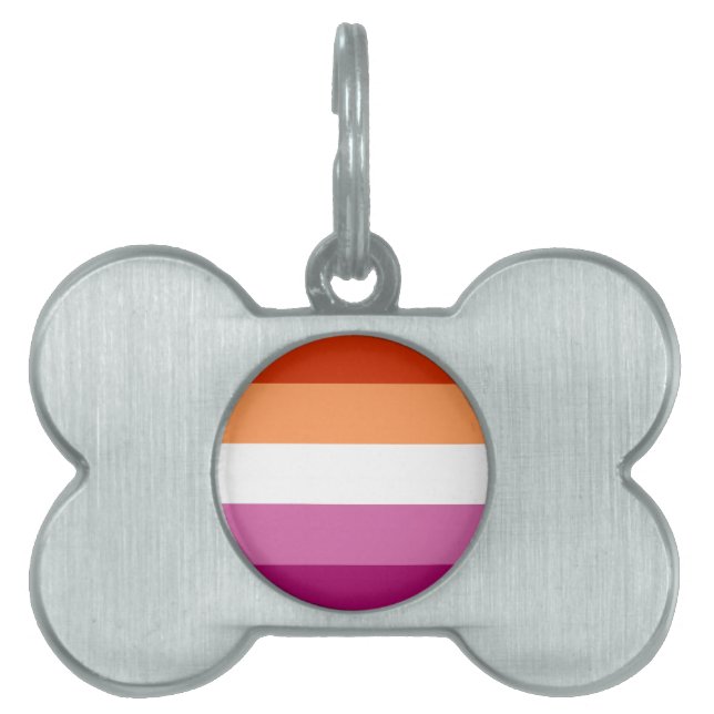 Lesbian Pride Flag LGBTQ Pet ID Tag (Front)
