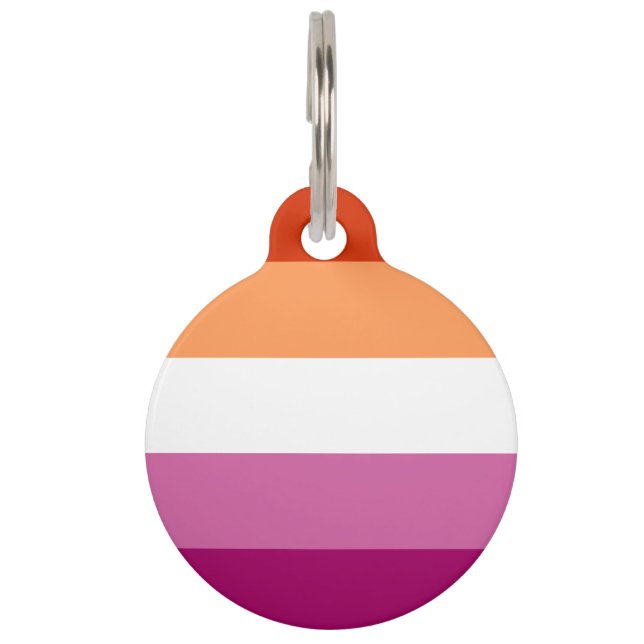 Lesbian Pride Flag LGBTQ Pet Tag (Front)