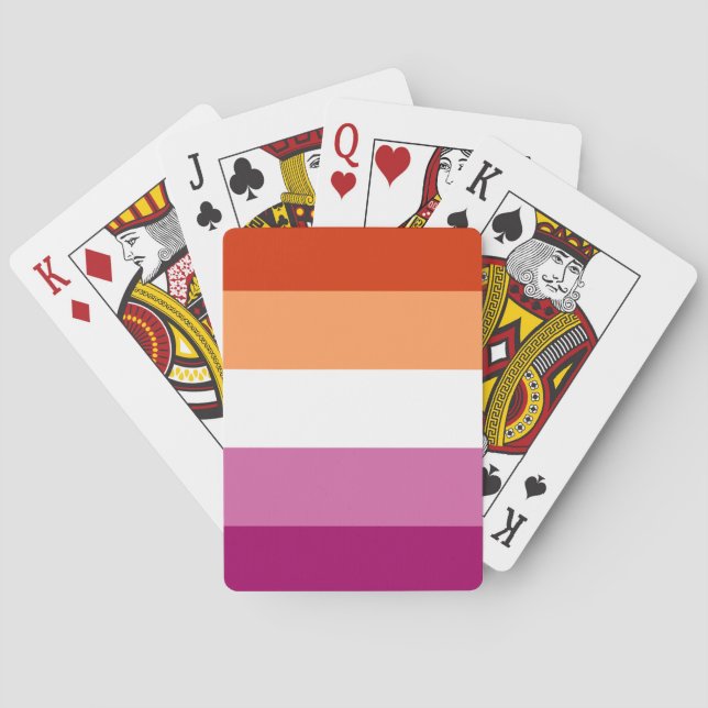 Lesbian Pride Flag LGBTQ Playing Cards (Back)