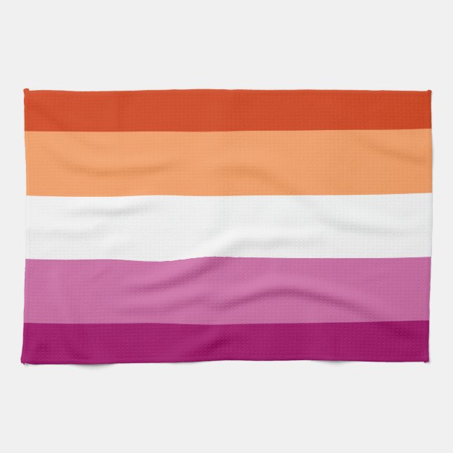 Lesbian Pride Flag LGBTQ Tea Towel (Horizontal)