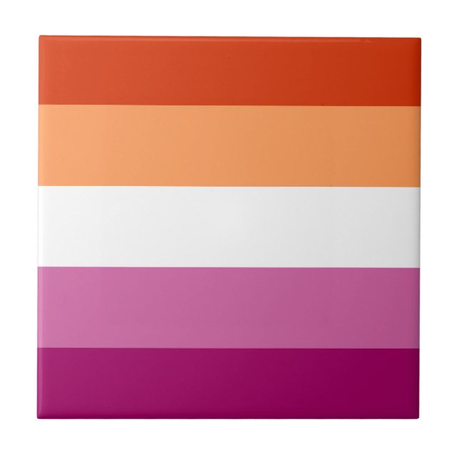 Lesbian Pride Flag LGBTQ Tile (Front)