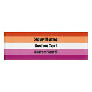Lesbian pride flag name tag