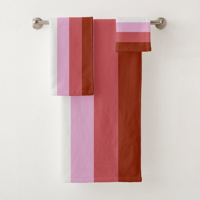Lesbian Pride Flag (Origin) Bath Towel Set (Insitu)