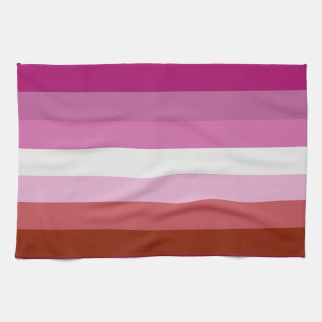 Lesbian Pride Flag (Origin) Tea Towel (Horizontal)