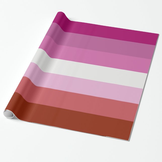 Lesbian Pride Flag (Origin) Wrapping Paper (Unrolled)