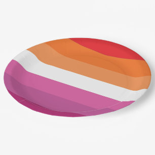 Lesbian Pride Flag Paper Plate