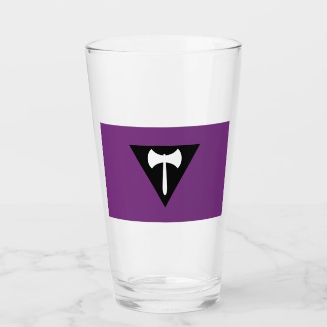 Lesbian Pride Flag  Purple Axe Glass (Front)
