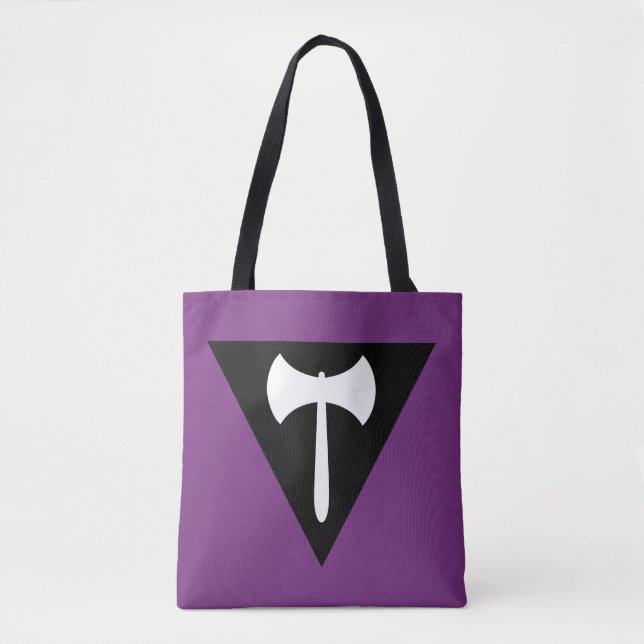 Lesbian Pride Flag  Purple Axe Tote Bag (Front)