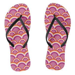 Lesbian pride flag rainbow pattern jandals