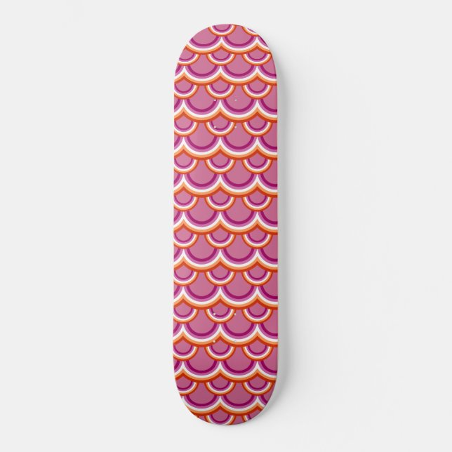 Lesbian pride flag rainbow pattern skateboard (Front)