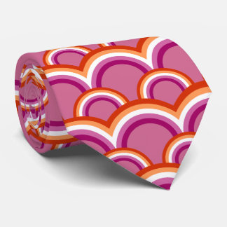 Lesbian pride flag rainbow pattern tie
