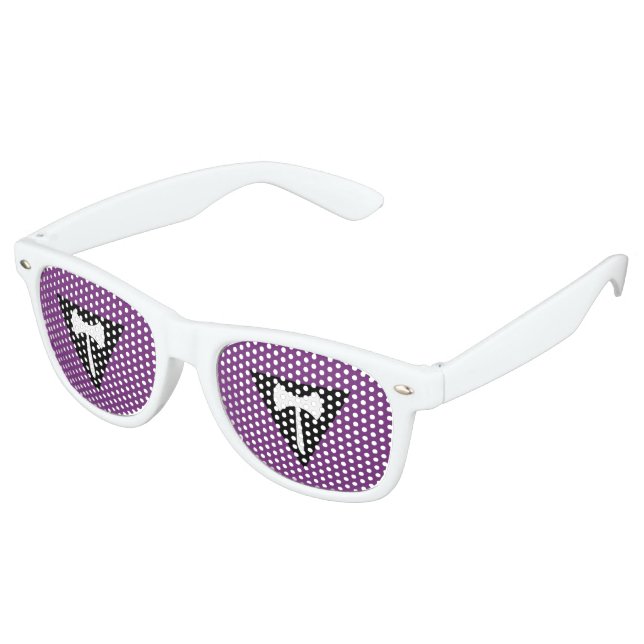 Lesbian Pride Flag Retro Sunglasses (Angled)