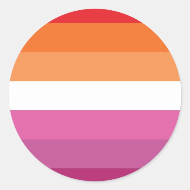Lesbian Pride Flag (Sunset) Classic Round Sticker (Front)