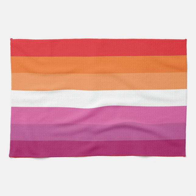 Lesbian Pride Flag Tea Towel (Horizontal)