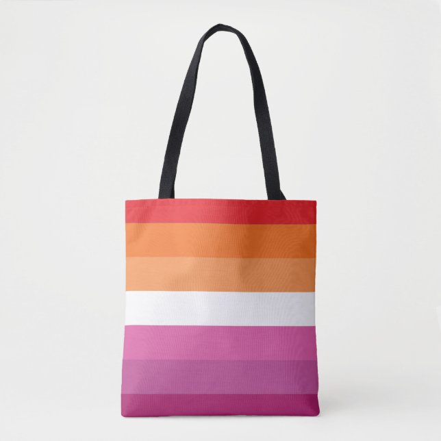 Lesbian Pride Flag Tote Bag (Front)