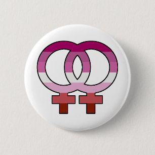 Lesbian Pride Flag Venus Symbol Button Pin