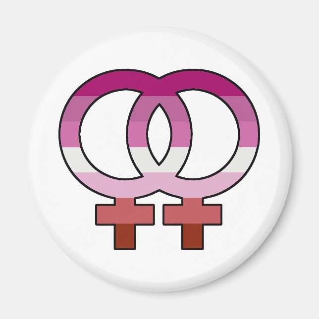 Lesbian Pride Flag Venus Symbol Magnet (Front)
