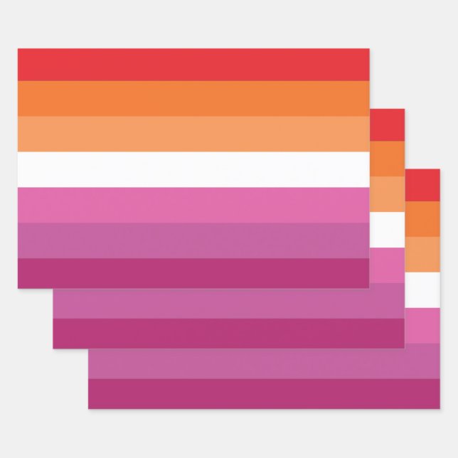 Lesbian Pride Flag Wrapping Paper Sheet (Set)