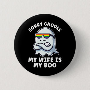 Lesbian Pride Halloween Ghost Women My Wife Is My 6 Cm Round Badge