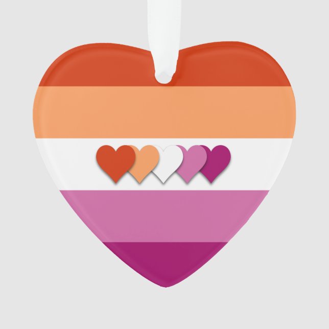 Lesbian pride heart design ornament (Front)