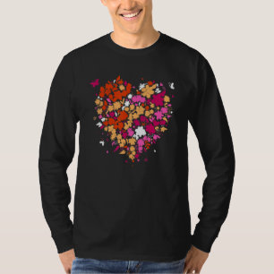 Lesbian Pride Heart Femme Valentine's Day Discreet T-Shirt