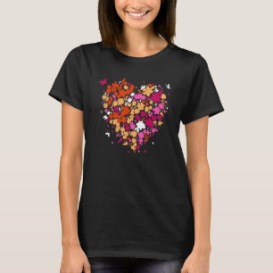 Lesbian Pride Heart Femme Valentine's Day Discreet T-Shirt