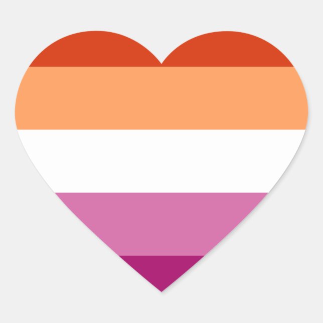 Lesbian Pride Heart Sticker (Front)