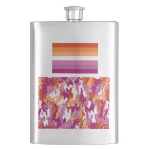 Lesbian Pride/Lesbian Camo Hip Flask