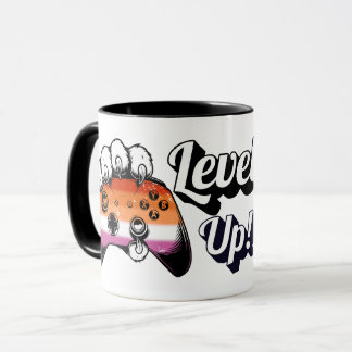 Lesbian Pride Level Up Tiger Paw Controller Mug