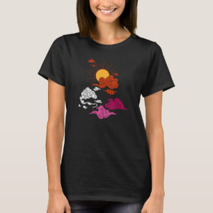 Lesbian Pride LGBTQ Japanese Sky Subtle LGBT Femme T-Shirt