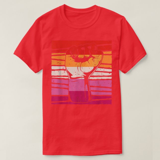 Lesbian Pride Month Equality Lesbianism Pride Fist T-Shirt (Design Front)