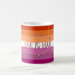 Lesbian Pride Month Love is Love Mug
