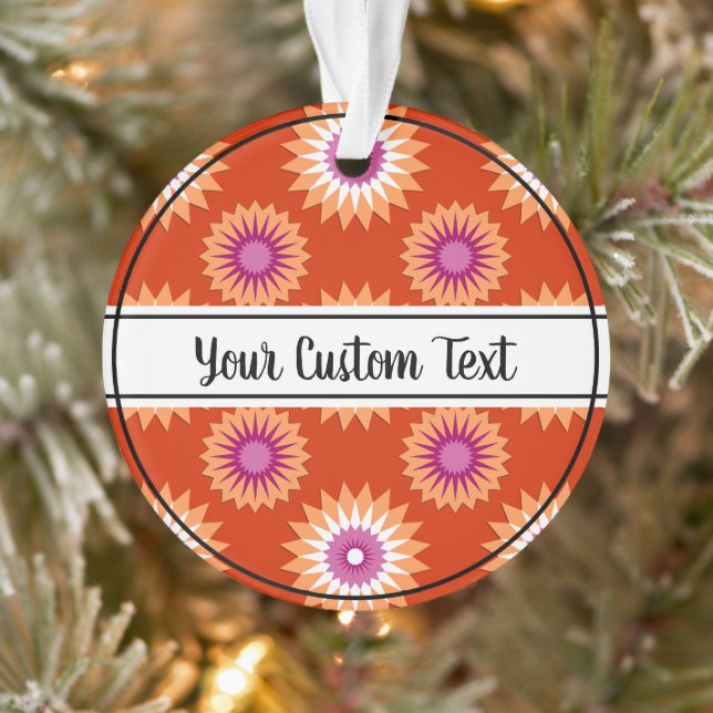 Lesbian pride orange flower pattern ornament (Tree)