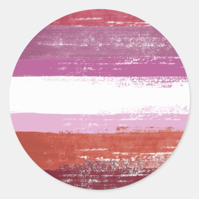 Lesbian Pride Paint Classic Round Sticker (Front)