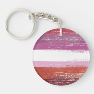 Lesbian Pride Paint Key Ring