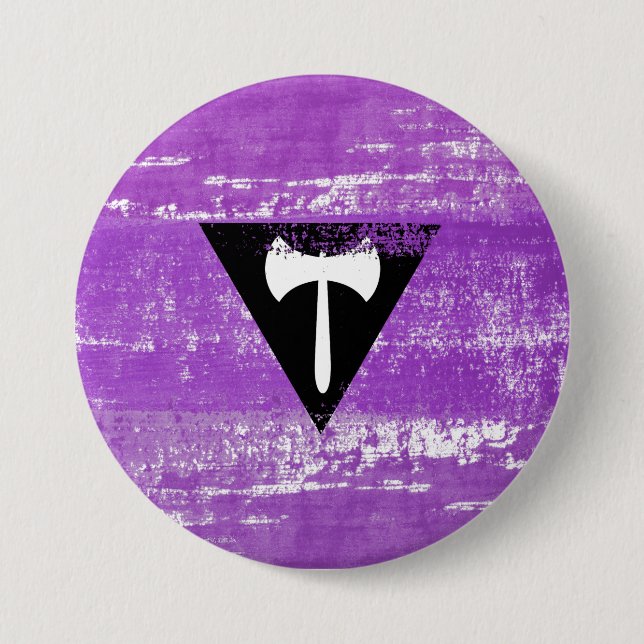 Lesbian Pride Paint (Labrys) 7.5 Cm Round Badge (Front)