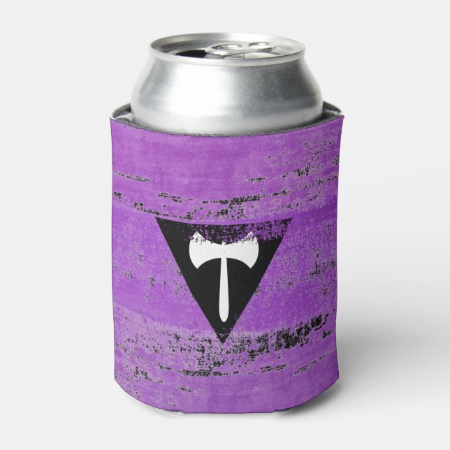 Lesbian Pride Paint (Labrys) Can Cooler (Can Front)