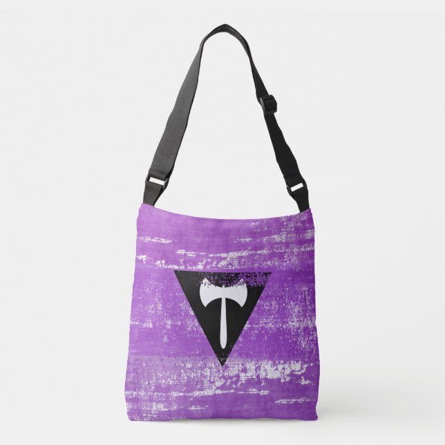 Lesbian Pride Paint (Labrys) Crossbody Bag (Front)
