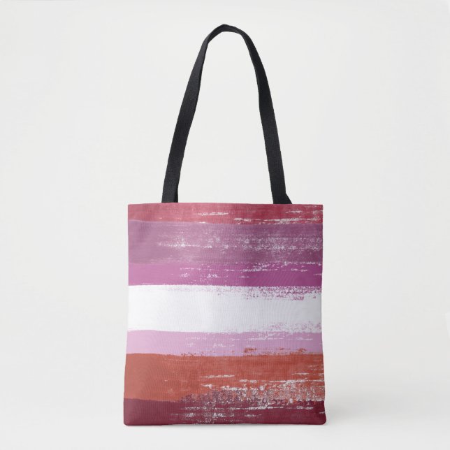 Lesbian Pride Paint Tote Bag (Front)