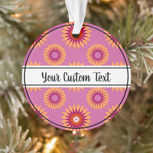 Lesbian pride pink flower pattern ornament (Tree)