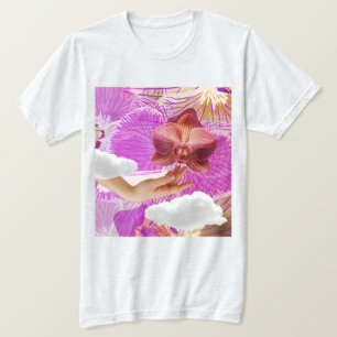 Lesbian Pride Pink Orchid Aesthetic Sapphic WLW T-Shirt