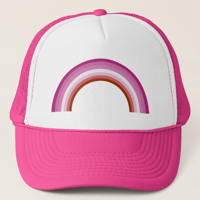 Lesbian Pride Rainbow Flag Trucker Hat (Front)